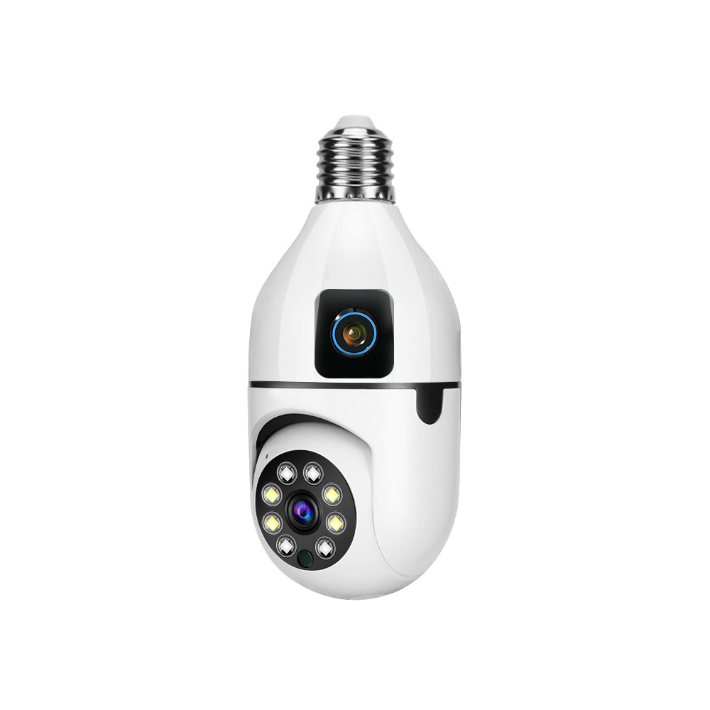 Camera de supraveghere duala Full HD 1080P, WiFi bulb PTZ dual-lens, panoramica, wireless, E27, rotatie 360°, senzor de miscare, leduri, lumina, infrarosu, aplicatie telefon, viziune nocturna, alba [3]