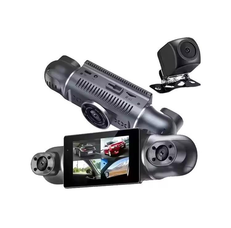 Camera video de bord auto Full HD 1080P, 4 lentile, WIFI, ecran IPS de 3 inch, G-sensor, inregistrare in bucla, Night Vision, WDR, detectare miscare, protejeaza fisierele in caz de accident, neagra [2]