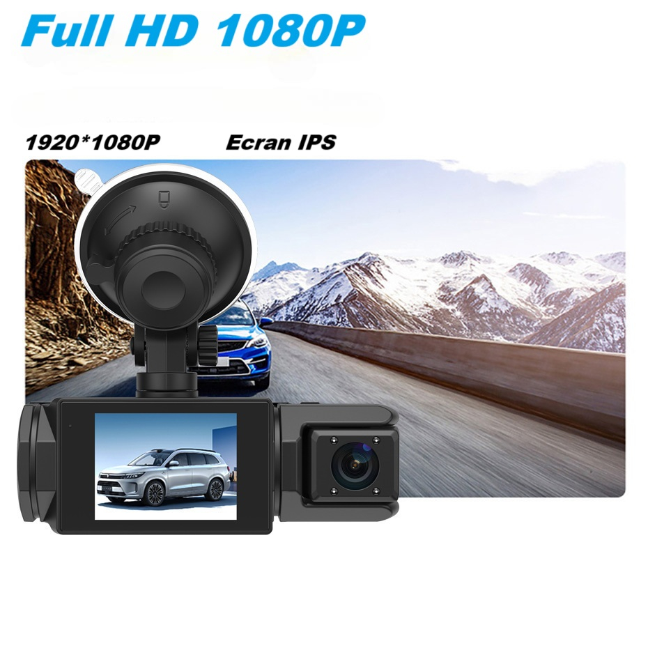 Camera video de bord auto S2 Full HD 1080P, WDR, 150°, 3 lentile, Wi-Fi, ecran IPS de 2 inch, filmare zi si noapte, inregistrare in bucla, Night Vision, detectare miscare, parcare asistata, neagra [17]