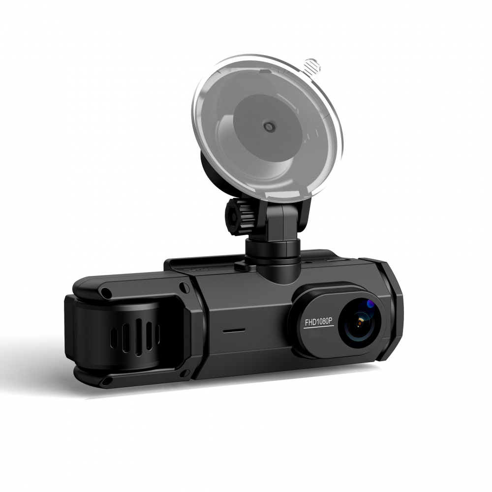 Camera video de bord auto S2 Full HD 1080P, WDR, 150°, 3 lentile, Wi-Fi, ecran IPS de 2 inch, filmare zi si noapte, inregistrare in bucla, Night Vision, detectare miscare, parcare asistata, neagra [2]
