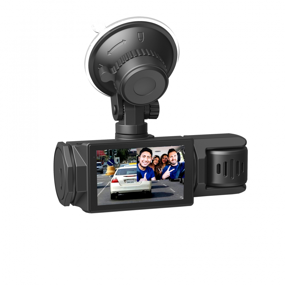 Camera video de bord auto S2 Full HD 1080P, WDR, 150°, 3 lentile, Wi-Fi, ecran IPS de 2 inch, filmare zi si noapte, inregistrare in bucla, Night Vision, detectare miscare, parcare asistata, neagra [24]
