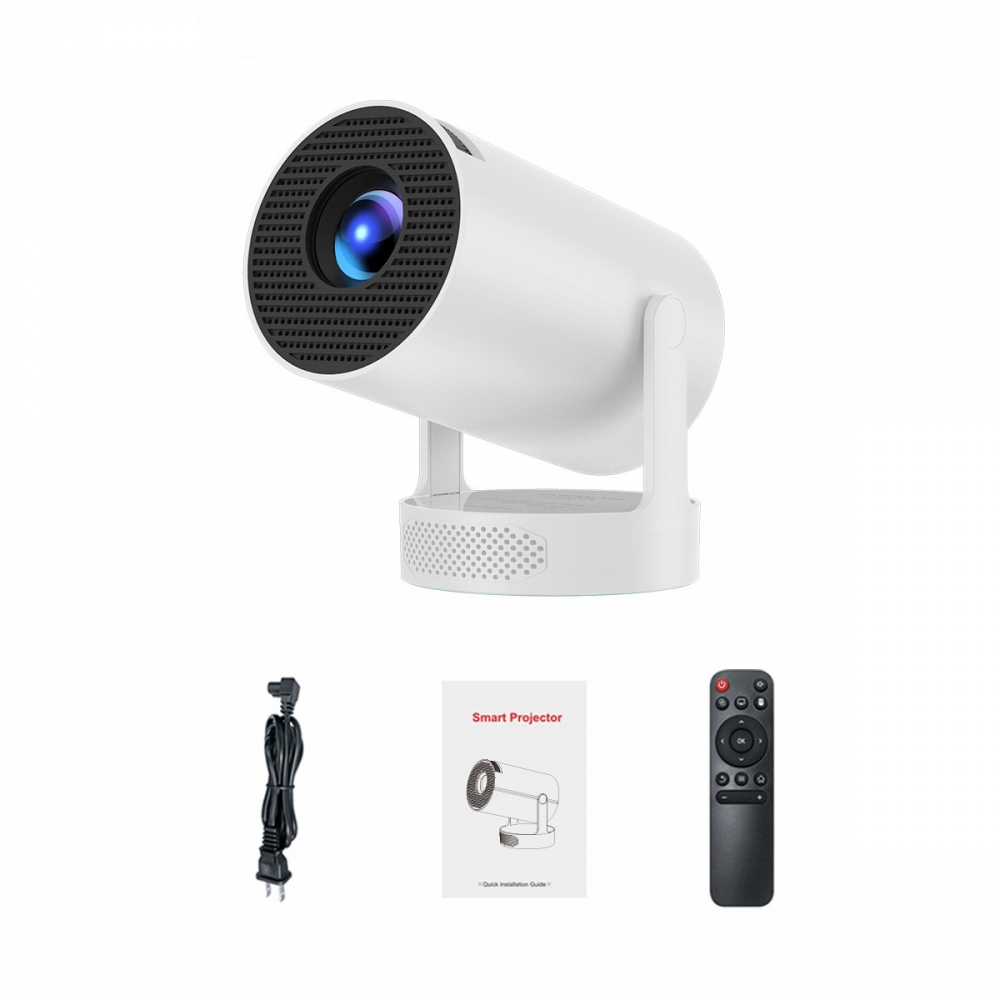 Videoproiector portabil HY300 PRO HD, Smart, 280 ANSI lumeni, Android 11, Wi-Fi 6, Bluetooth 5.0, rezolutie 1280 × 720p HD, suport 4K, conexiuni HDMI si USB, alb [1]