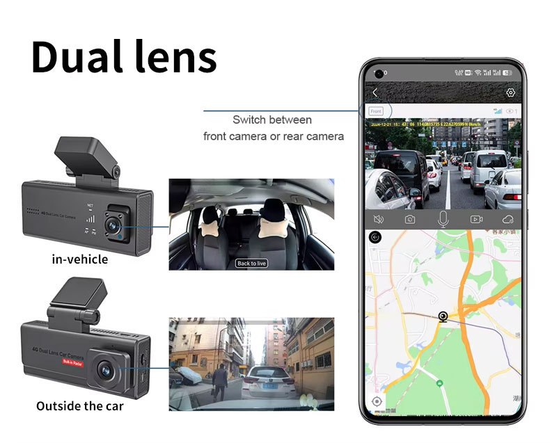 Camera video de bord auto ZYTEQ®️, 4G + Dual Lens, monitorizare live 24/7, Radar detection - alerte precise pentru miscare si impact, Night Vision, GPS - localizare exacta a vehiculului, Two-way Audio [5]