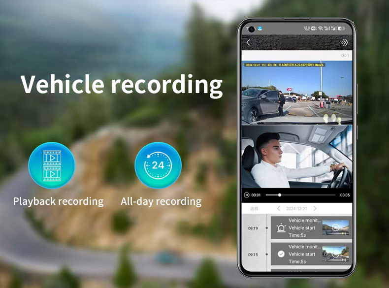 Camera video de bord auto ZYTEQ®️, 4G + Dual Lens, monitorizare live 24/7, Radar detection - alerte precise pentru miscare si impact, Night Vision, GPS - localizare exacta a vehiculului, Two-way Audio [8]