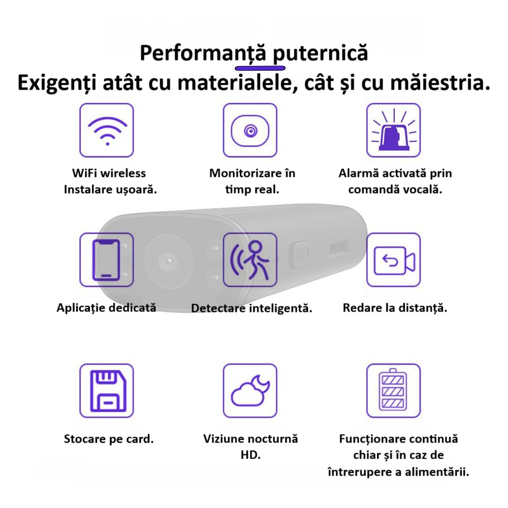 Camera wireless de supraveghere HD mini smart, 1080P, interior/exterior, viziune nocturna IR, detectare miscare, unghi larg, conexiune mobila, hotspot video integrat, consum de energie redus, neagra [7]