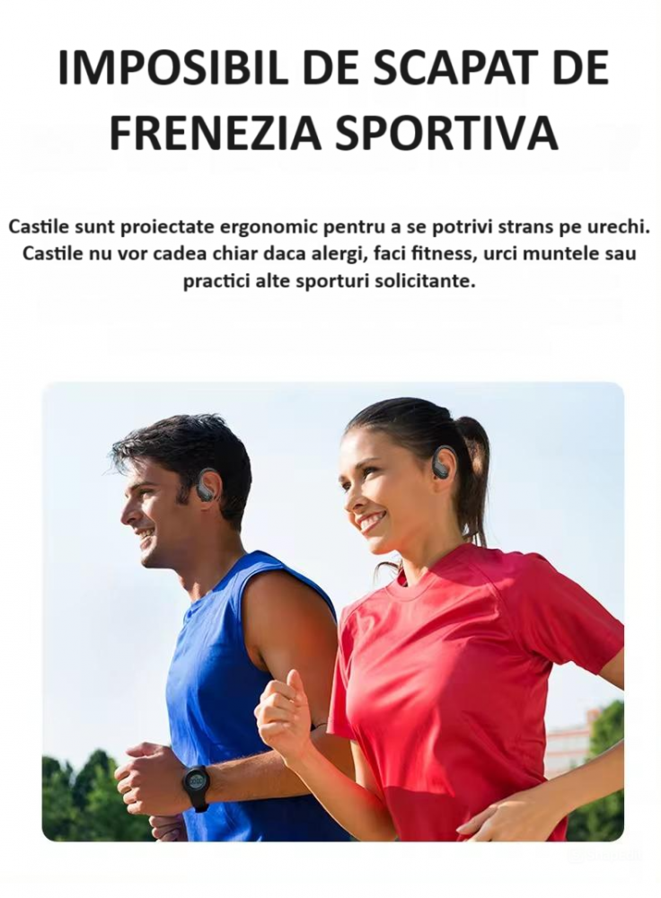 Casti wireless earbuds Bluetooth cu reducere activa hibrida a zgomotului, TWS, in ear, audio, microfon, afisaj digital, Bluetooth 5.3, latenta mica de 40 ms, rezistente la apa, negre [15]