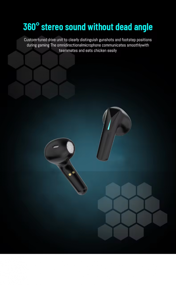 Casti wireless earbuds Bluetooth cu anulare a zgomotului, TWS, in ear, control vocal, sunet Hi-Fi stereo, latenta mica de 30 ms, rezistente la apa, design ergonomic si confortabil, negre [7]