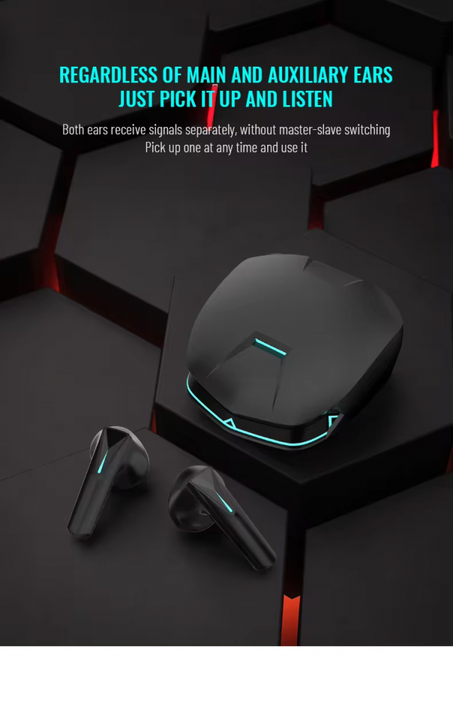 Casti wireless earbuds Bluetooth cu anulare a zgomotului, TWS, in ear, control vocal, sunet Hi-Fi stereo, latenta mica de 30 ms, rezistente la apa, design ergonomic si confortabil, negre [12]