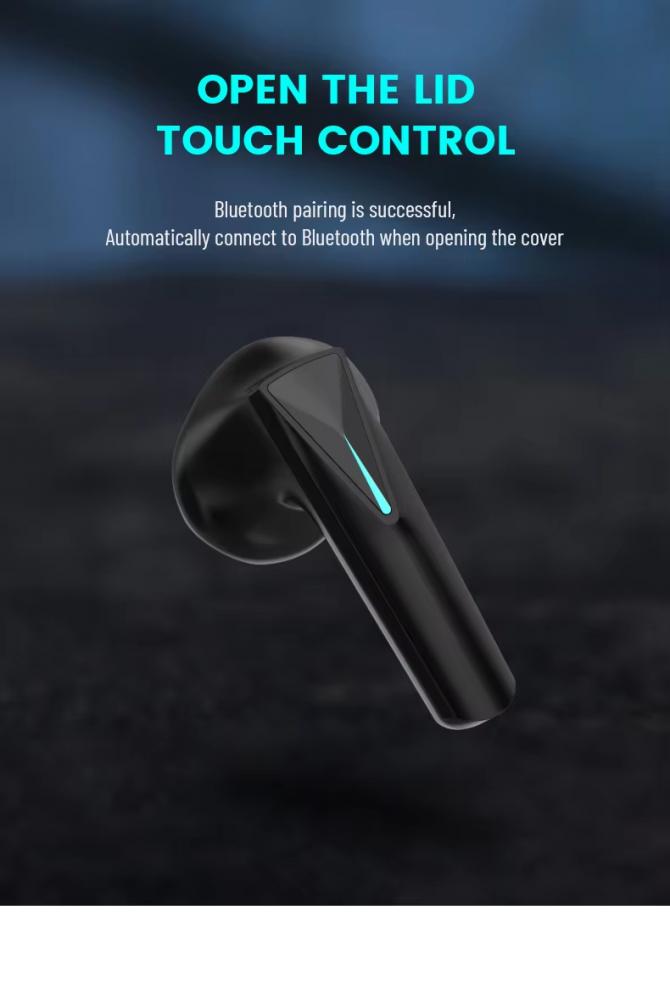 Casti wireless earbuds Bluetooth cu anulare a zgomotului, TWS, in ear, control vocal, sunet Hi-Fi stereo, latenta mica de 30 ms, rezistente la apa, design ergonomic si confortabil, negre [13]