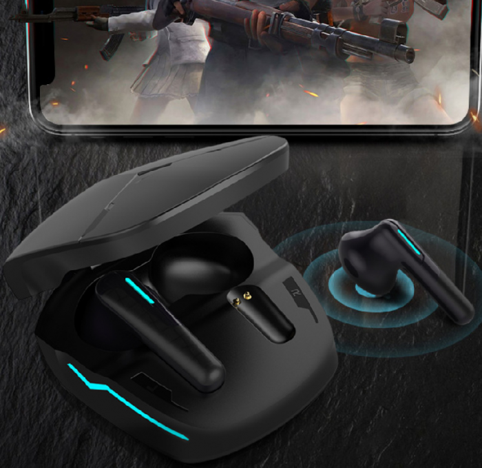 Casti wireless earbuds Bluetooth cu anulare activa a zgomotului, TWS, in-ear, control vocal, Bluetooth, sunet Hi-Fi, latenta de 40 ms, rezistente la apa, design ergonomic si confortabil, negre [5]