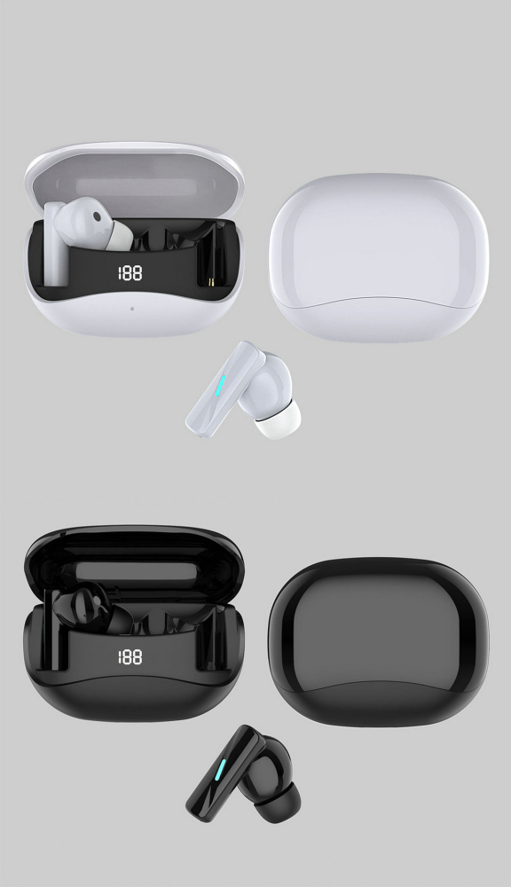 Casti wireless ZYTEQ® Bluetooth 5.3, ANC, TWS in-ear, afisaj digital, microfon, control touch, rezistente la apa, compatibile universal, negre [2]