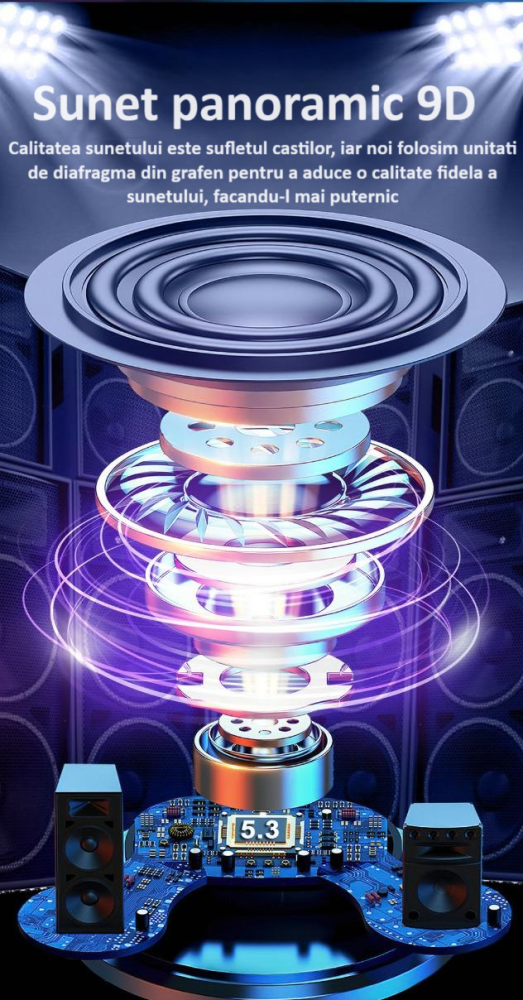 Casti Wireless ZYTEQ® Bluetooth 5.3, ANC, TWS In-Ear, Afisaj Digital, Microfon, Control Touch, Rezistente la Apa, Compatibile Universal, Albe [12]