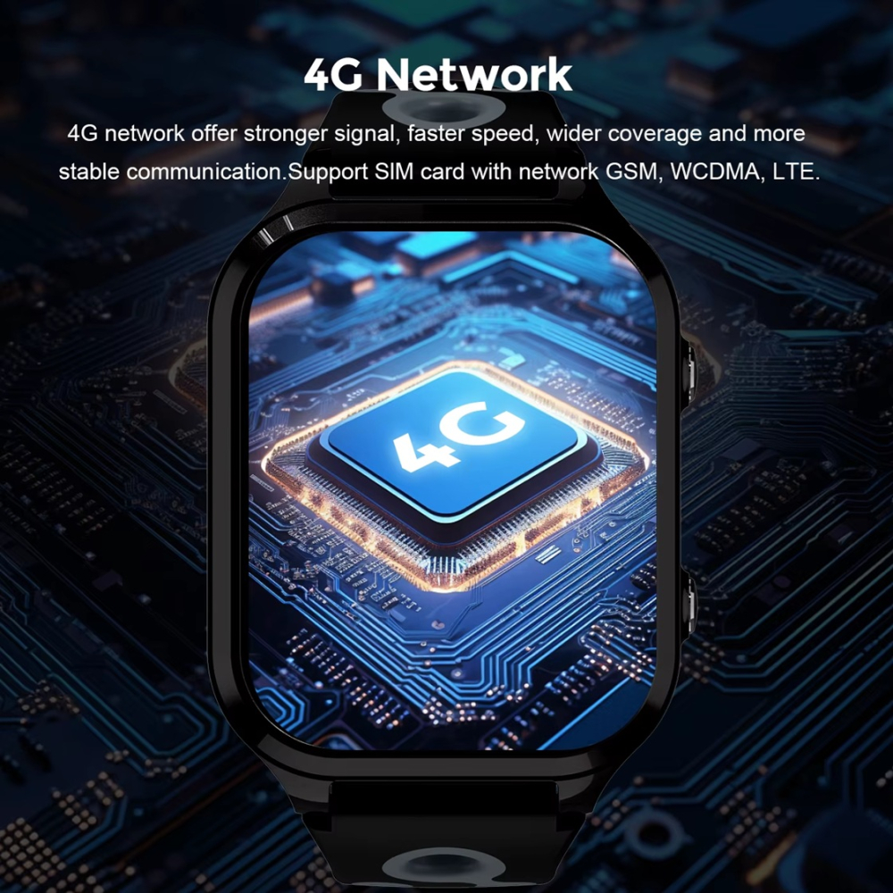 Ceas Smartwatch copii ZYTEQ®️, 4G, localizare precisa, GPS, WIFI, LBS, monitorizare spion, Apel Video, buton SOS, slot cartela SIM, ecran tactil IPS 1.83", Camera HD, control prin Aplicatie, negru [6]