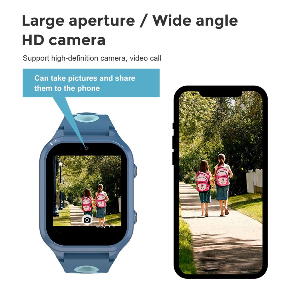 Ceas Smartwatch copii ZYTEQ®️, 4G, localizare precisa, GPS, WIFI, LBS, monitorizare spion, Apel Video, buton SOS, slot cartela SIM, ecran tactil IPS 1.83", Camera HD, control prin Aplicatie, negru [7]