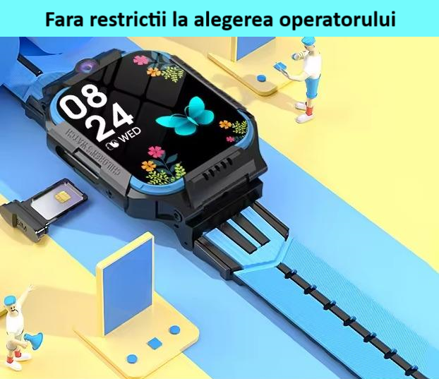 Ceas Smartwatch cu cartela SIM, suport video, rotativ si detasabil, functie de telefon, camera duala HD, purtabil la gat, rezistent la apa, ecran de 1.83", apel video, chat vocal, localizare, roz [9]