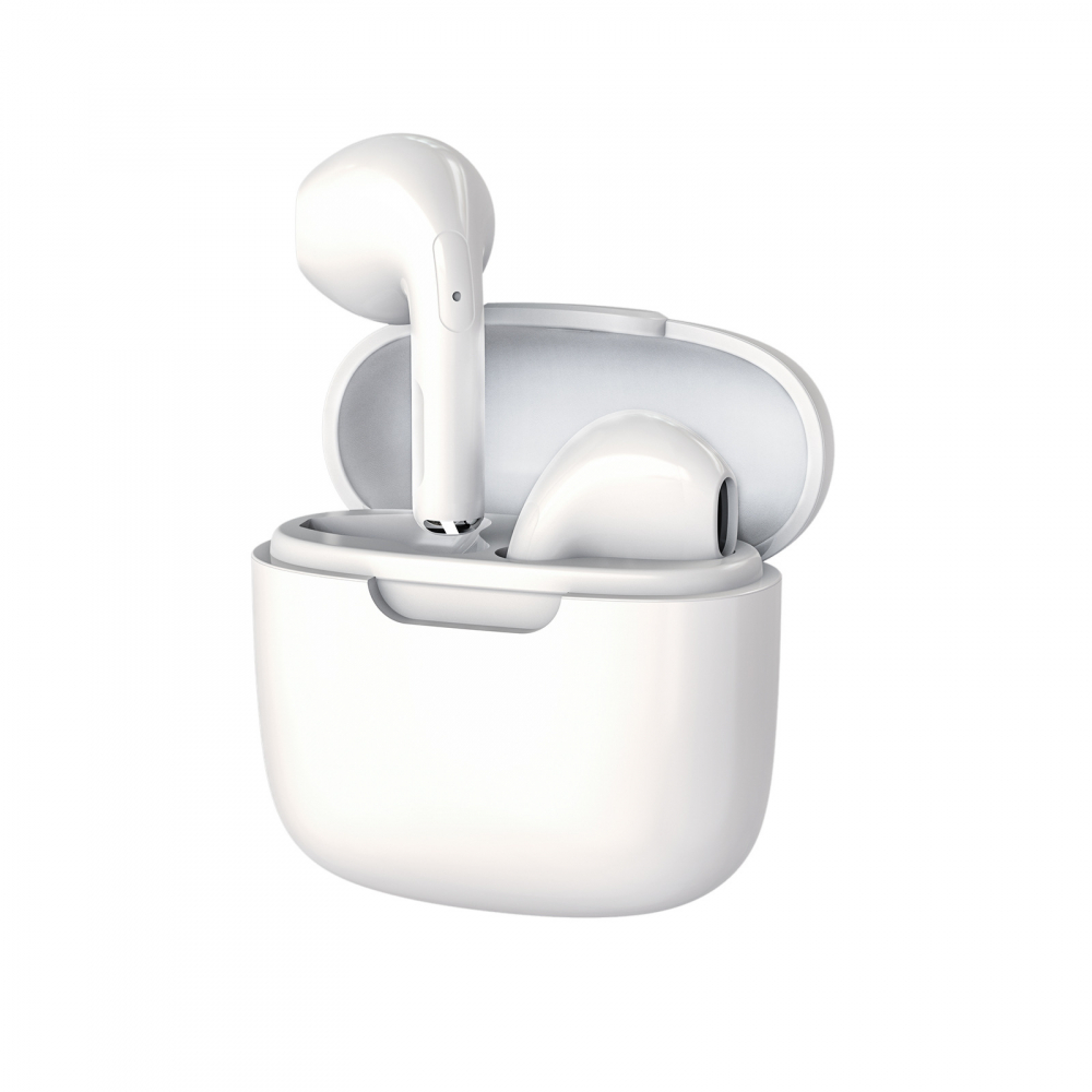 Casti wireless Bluetooth B21, audio, in ear, fara fir, casti Bluetooth 5.3, autonomie 24h, control tactil/smart touch, rezistente la apa IPX4, compatibilitate universala, iOS, Android, albe [4]