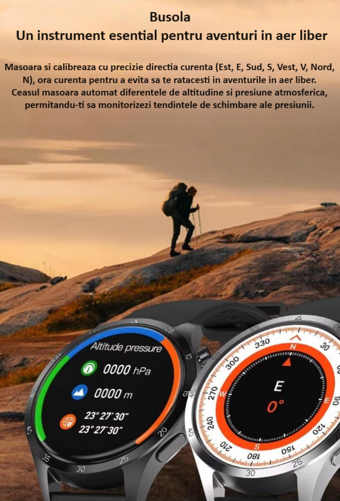 Ceas Smartwatch GT4 PRO+, Sport, Apel bluetooth, Rezistent la apa, Ecran 1.53", Monitorizare activitati fizice, somn, ritm cardiac, pedometru, Incarcare Wireless, Unisex, Android, IOS, argintiu [12]