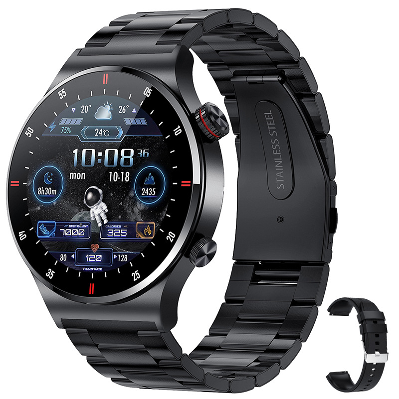 Ceas smartwatch, NFC, apel Bluetooth, ecran 1.28", control tactil, monitorizarea sanatatii, activitatilor fizice, somnului, ritmului cardiac, pedometru, incarcare magnetica, Android, iOS, negru [1]