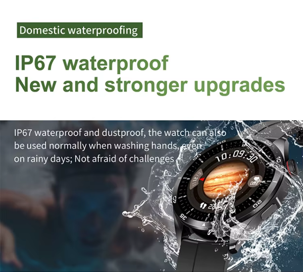 Ceas smartwatch sport ZYTEQ®️, ecran 1.43", Super AMOLED, functie apelare Bluetooth, monitorizare ECG & Ritm Cardiac, rezistent la apa IP67, baterie 440mAh, negru [2]