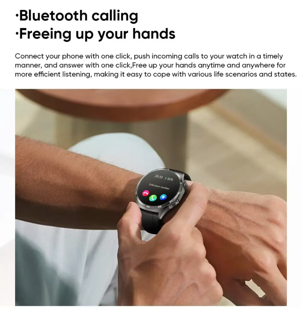 Ceas smartwatch sport ZYTEQ®️, ecran 1.43", Super AMOLED, functie apelare Bluetooth, monitorizare ECG & Ritm Cardiac, rezistent la apa IP67, baterie 440mAh, argintiu [5]