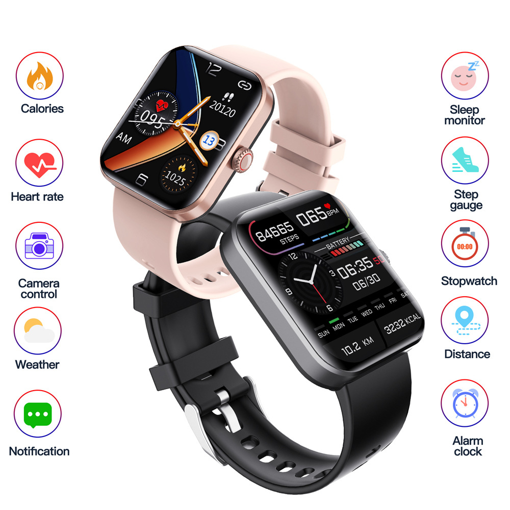 Ceas smartwatch ZYTEQ®️, ecran 1.91", Bluetooth, inteligent, fitness, sport, rezistent la apa, functie smart numarat pasi, alarma, notificari apeluri, mesaje si social media, monitorizare ritm cardiac [8]