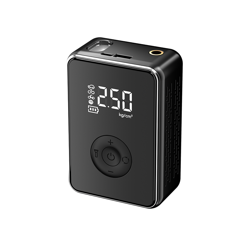 Compresor auto portabil ZYTEQ®️, pompa de aer, afisaj digital, lanterna LED, monitorizare in timp real a presiunii, baterie 2x2000 mAh, 150 PSI, iluminare de urgenta, negru [2]