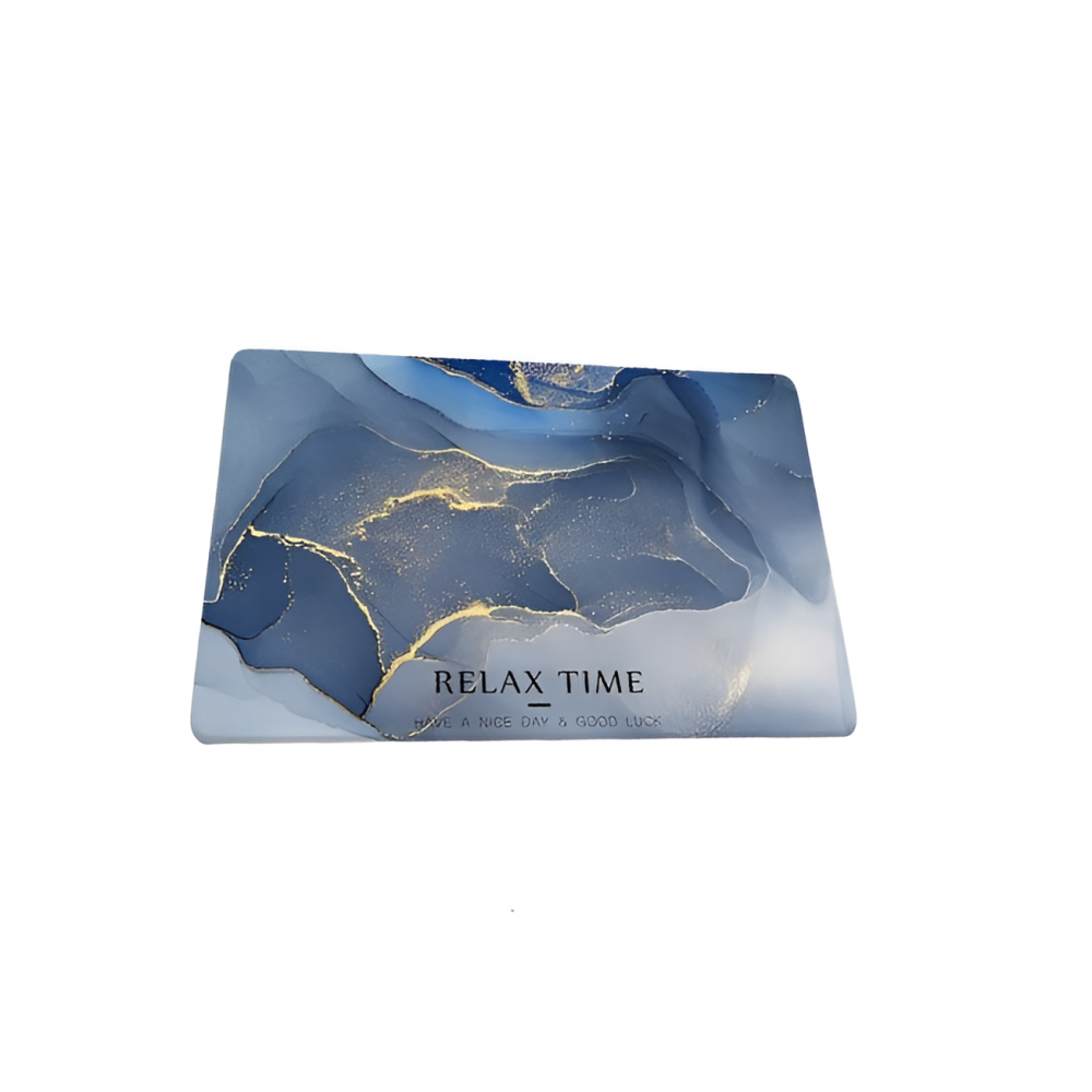 Covor de baie universal, din diatom, absorbant, antiderapant, design rulabil pentru depozitare usoara, 60x90 cm, albastru cu auriu [9]