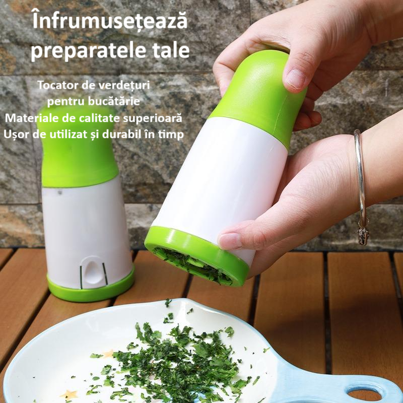 Razatoare, rasnita de bucatarie multifunctionala, pentru maruntit ierburi precum coriandru, patrunjel, plante aromatice, usor de folosit, accesoriu de bucatarie, verde [6]