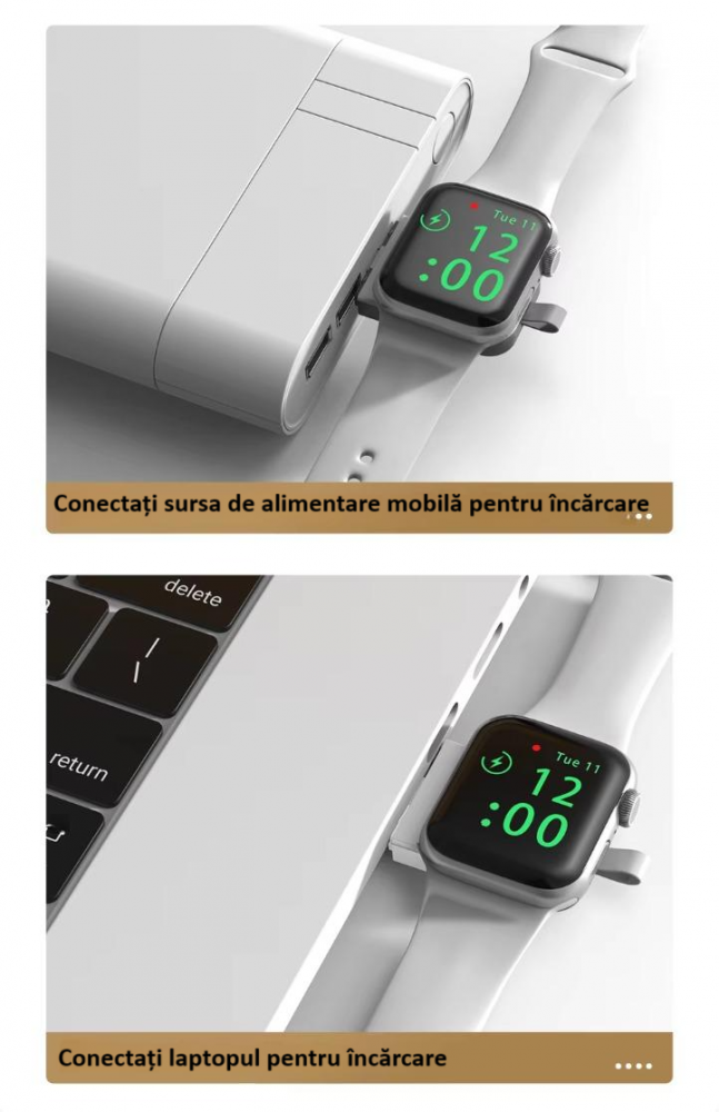 Incarcator wireless tip statie de incarcare 6 in 1, boxa, ceas, Bluetooth, fast charge, incarcare rapida, compatibil cu Apple Watch, AirPods, iPhone, Android, Samsung, telefoane cu functia Qi, negru [13]