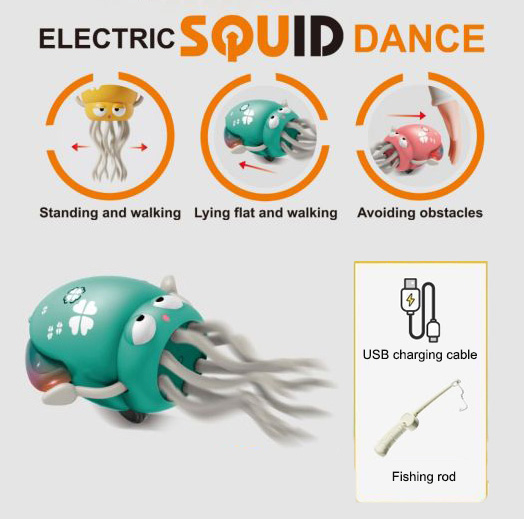 Jucarie caracatita magica dansatoare ZYTEQ® – aventura interactiva cu muzica, lumini si senzori, jucaria perfecta pentru micii exploratori 1-6 ani, galbena [11]