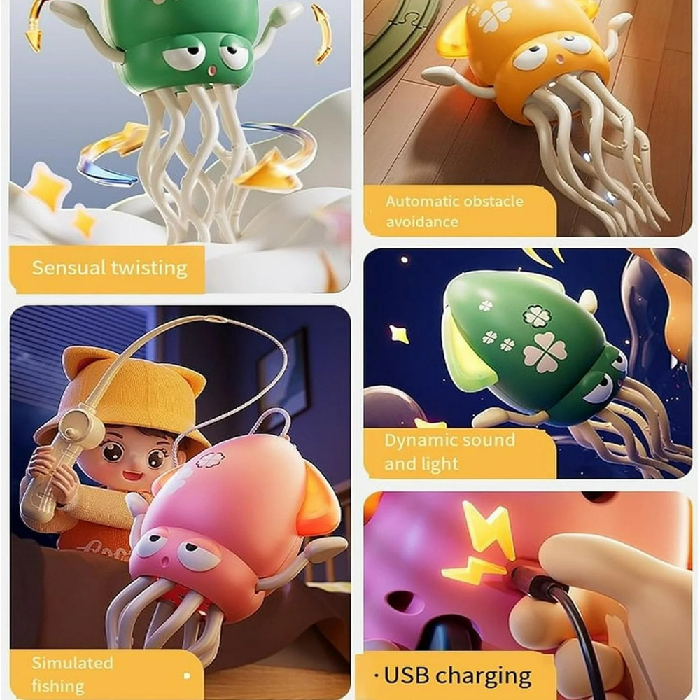 Jucarie caracatita magica dansatoare ZYTEQ® – aventura interactiva cu muzica, lumini si senzori, jucaria perfecta pentru micii exploratori 1-6 ani, verde [10]