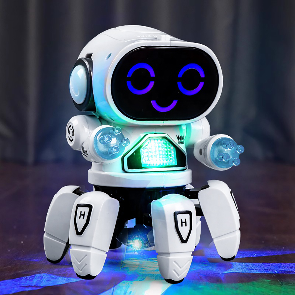 Jucarie interactiva robot inteligent electric ZYTEQ®️ pentru copii, cu lumina LED si functie de dans, alb [5]