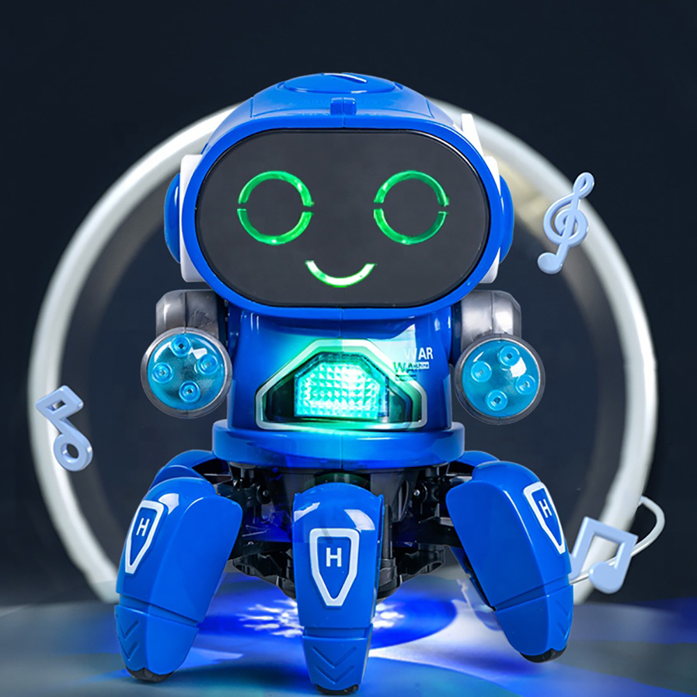 Jucarie interactiva robot inteligent electric ZYTEQ®️ pentru copii, cu lumina LED si functie de dans, albastru [3]