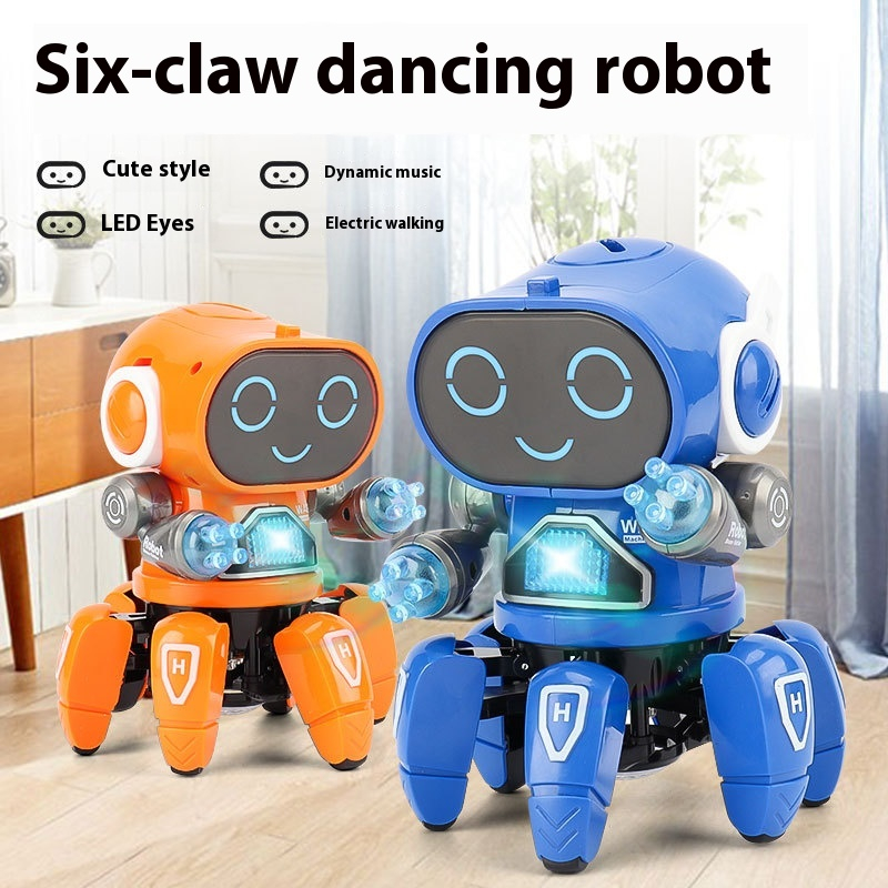 Jucarie interactiva robot inteligent electric ZYTEQ®️ pentru copii, cu lumina LED si functie de dans, albastru [7]