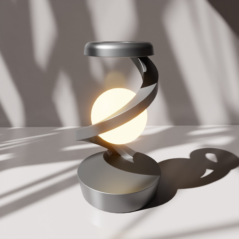 Lampa inteligenta rotativa, pentru birou sau noptiera, cu multiple moduri de control, senzor de miscare, lumina difuza de noapte, lumina RGB, baterie incorporata, alba [7]