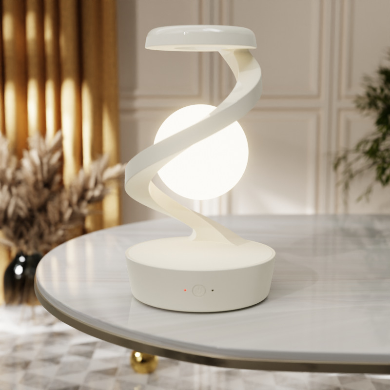 Lampa inteligenta rotativa, pentru birou sau noptiera, cu multiple moduri de control, senzor de miscare, lumina difuza de noapte, lumina RGB, baterie incorporata, alba [2]