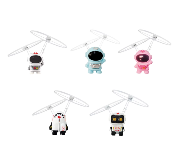 Robot spatial zburator ZYTEQ®️, jucarie interactiva, lumini LED, astronaut luminous, alb [14]