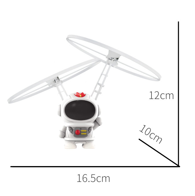 Robot spatial zburator ZYTEQ®️, jucarie interactiva, lumini LED, astronaut luminous, alb [3]