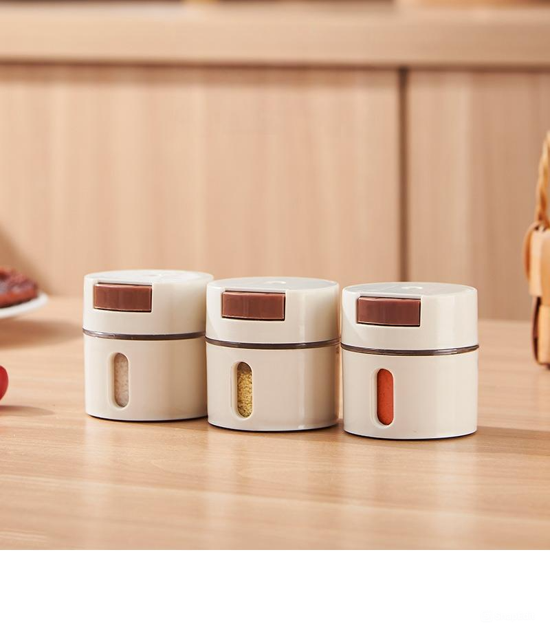 Set de 6 cutii de condimente magnetice ZYTEQ®️, montare pe perete, capac rotativ, detasabile, usor de curatat, culoare alba [3]