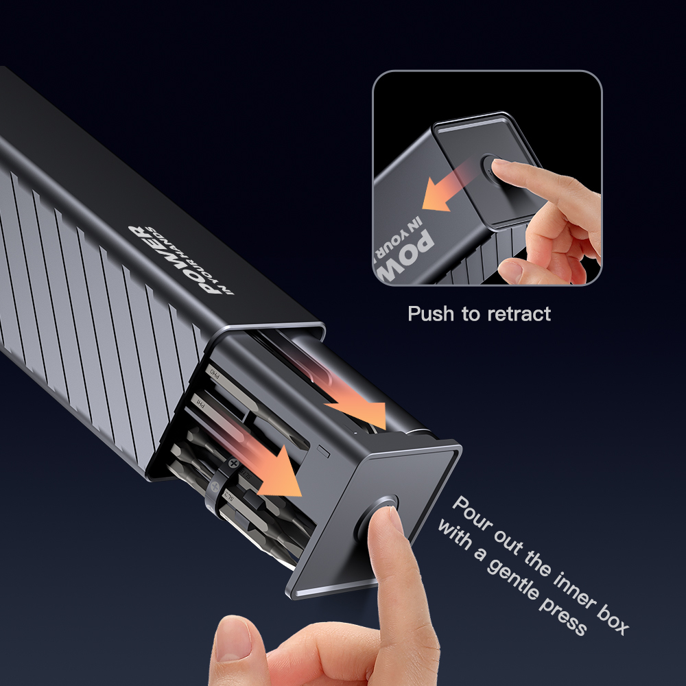 Set surubelnita electrica 57 in 1 ZYTEQ®️, pentru reparatiile de telefoane, laptopuri, ceasuri si alte dispozitive electronice, multifunctional, magnetic, iluminare LED, display digital, negru [3]