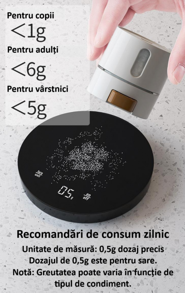 Cutie de condimente magnetica, montare pe perete, capac rotativ, detasabila, usor de curatat, alba [5]