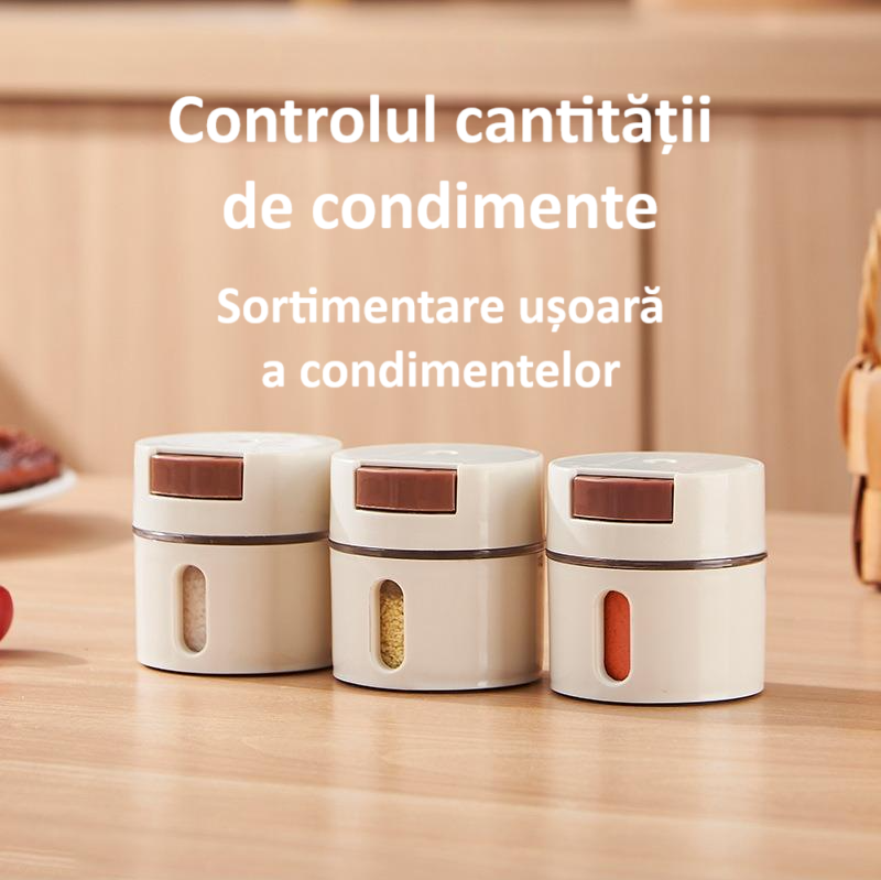 Cutie de condimente magnetica, montare pe perete, capac rotativ, detasabila, usor de curatat, alba [2]