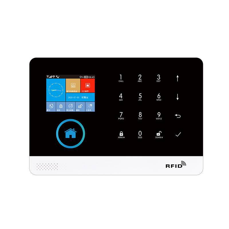 Sistem de alarma wireless, LCD, WiFi, GSM, RFID, touchscreen, control prin aplicatia Tuya Smart, kit inteligent cu senzor si detector PIR, alerta prin SMS, apel vocal, notificare pe telefon, alb [2]