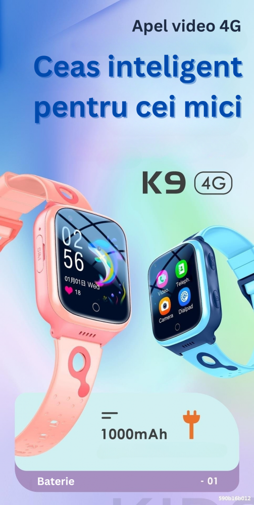 Smartwatch 4G Copii K9, Apel Video, GPS, Buton SOS, Monitorizare in Timp Real, Rezistent la Apa IP67, Mod Scoala, Camera Foto, Chat Vocal, Pedometer, SeTracker 2, Autonomie 8-10 Zile, Roz [4]