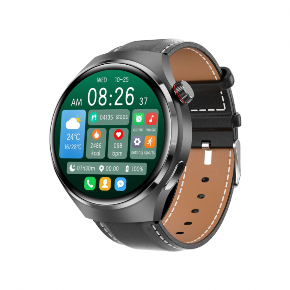 Smartwatch, ecran 1.6", rezistent la apa, notificari apel bluetooth/sms/social media, monitorizare activitati fizice, somn, ritm cardiac, pedometru, incarcare wireless, unisex, Android, IOS, negru [2]