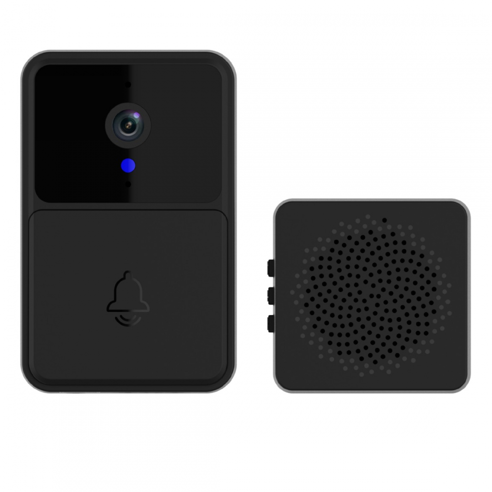 Sonerie inteligenta cu camera video, captura foto, Wi-Fi, vedere nocturna, audio bidirectional, control prin aplicatie, schimbator de voce, baterie reincarcabila, neagra [1]