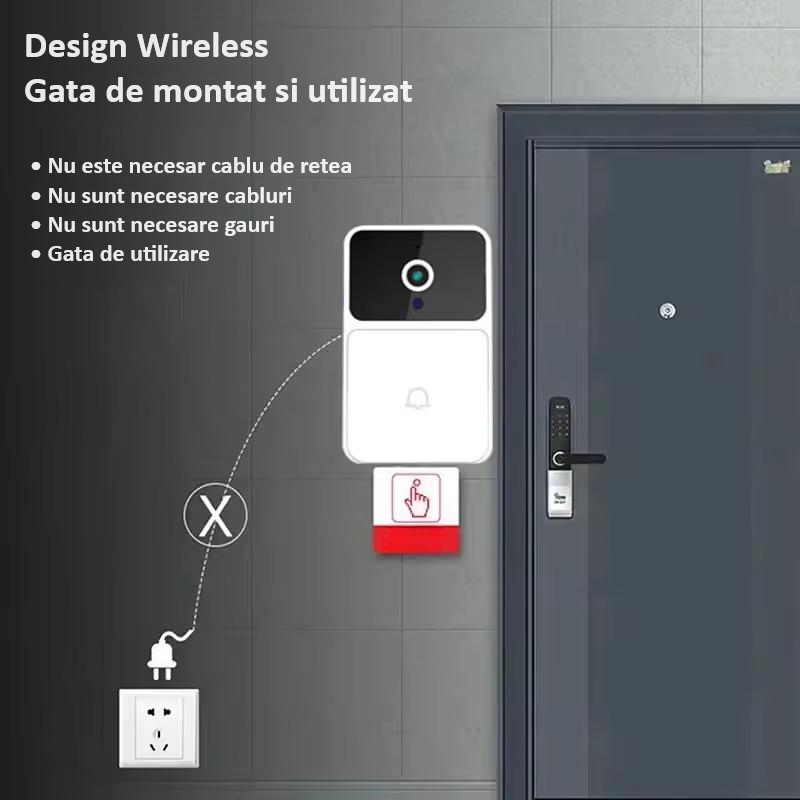 Sonerie inteligenta cu camera video, captura foto, Wi-Fi, vedere nocturna, audio bidirectional, control prin aplicatie, schimbator de voce, baterie reincarcabila, neagra [3]