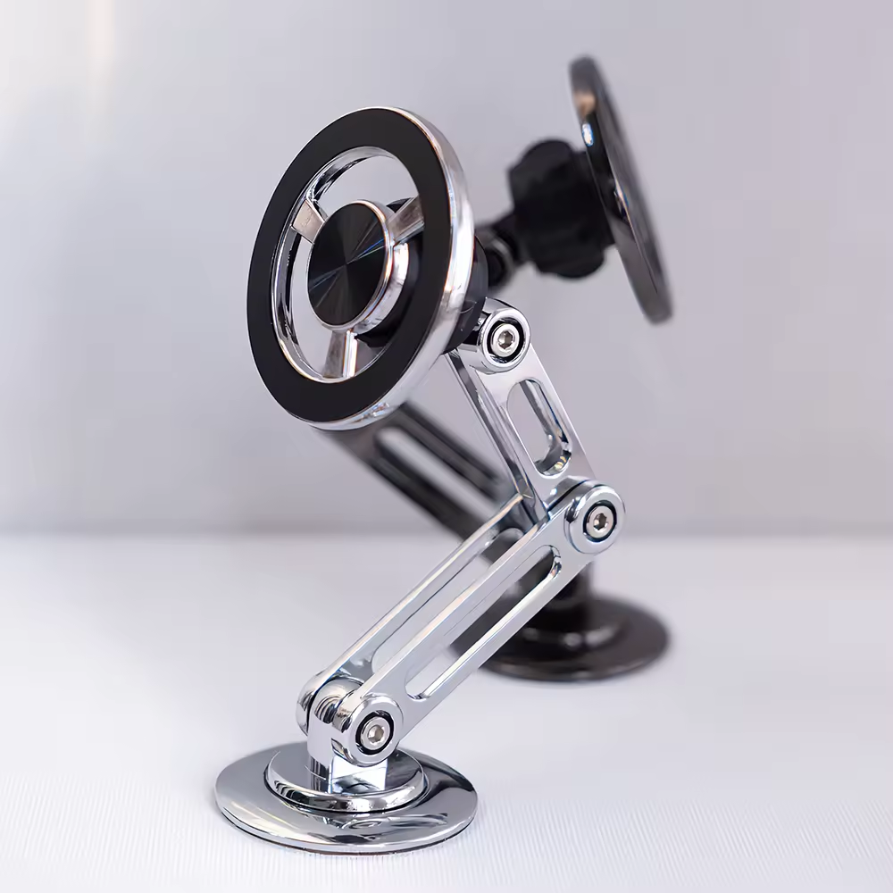 Suport auto magnetic ZYTEQ®️ pentru telefon si tableta universal, cu unghi reglabil si rotire 360°, magneti si banda adeziva, negru [3]