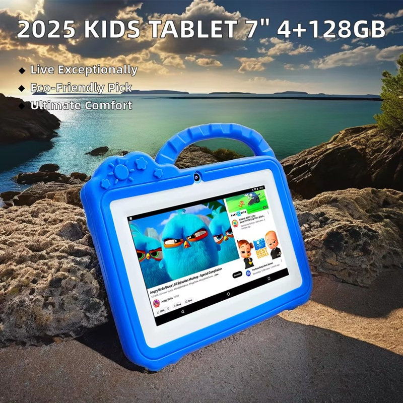 Tableta educationala ZYTEQ®️ pentru copii, 7 inch, 4GB RAM + 128GB ROM, Android, 3-12 ani, aplicatii Play Store, carcasa rezistenta, jocuri distractive, ecran tactil HD, Bluetooth, WiFi, 3200mAh, alba [11]