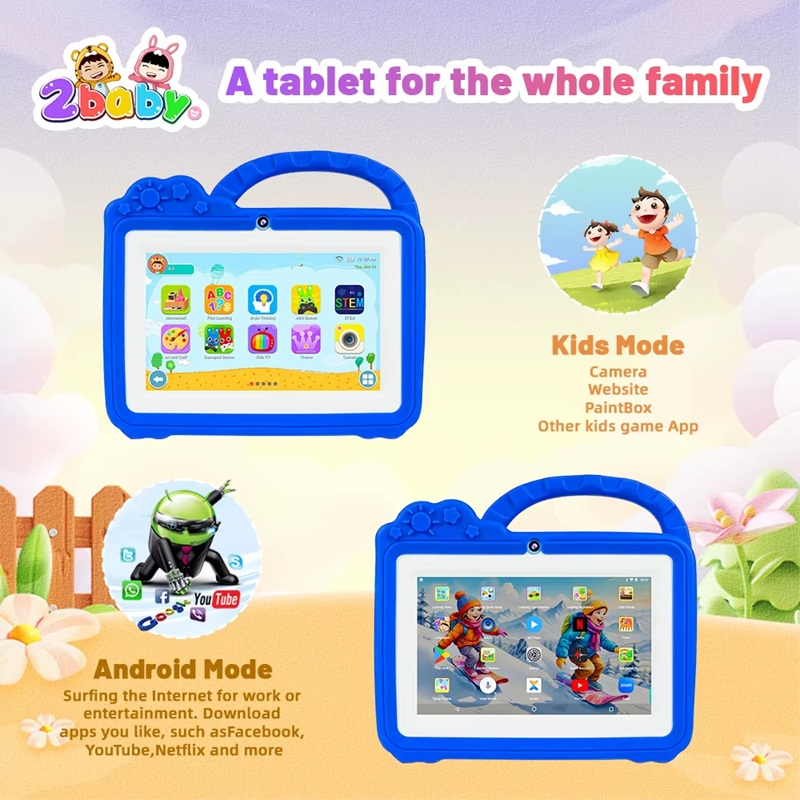 Tableta educationala ZYTEQ®️ pentru copii, 7 inch, 4GB RAM + 128GB ROM, Android, 3-12 ani, aplicatii Play Store, carcasa rezistenta, jocuri distractive, ecran tactil HD, Bluetooth, WiFi, 3200mAh, alba [8]